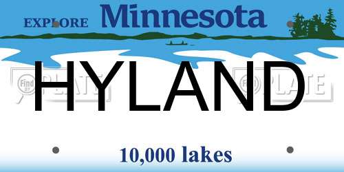 HYLAND Minnesota License Plate