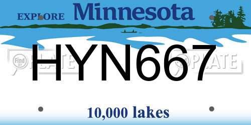 HYN667 Minnesota License Plate