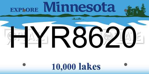 HYR8620 Minnesota License Plate