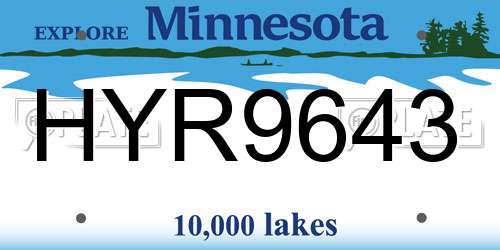 HYR9643 Minnesota License Plate