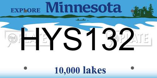 HYS132 Minnesota License Plate