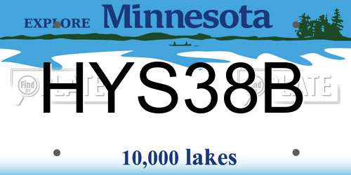 HYS38B Minnesota License Plate
