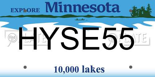 HYSE55 Minnesota License Plate