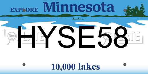 HYSE58 Minnesota License Plate