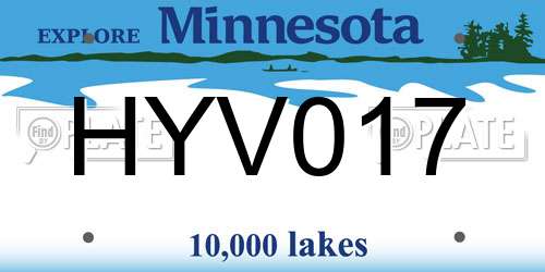 HYV017 Minnesota License Plate