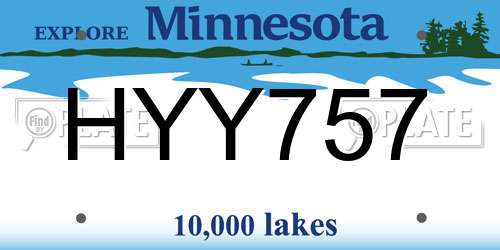 HYY757 Minnesota License Plate