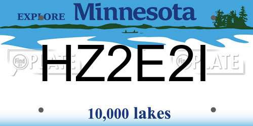 HZ2E2I Minnesota License Plate