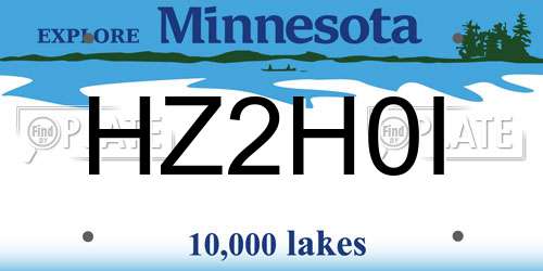 HZ2H0I Minnesota License Plate
