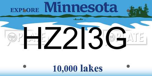 HZ2I3G Minnesota License Plate