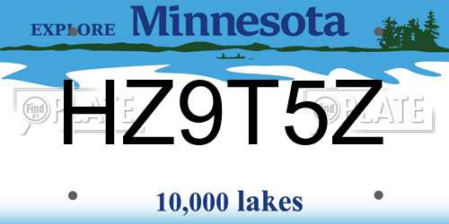 HZ9T5Z Minnesota License Plate
