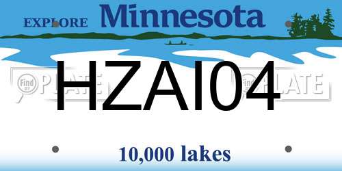 HZAI04 Minnesota License Plate