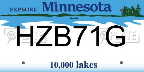 HZB71G Minnesota License Plate