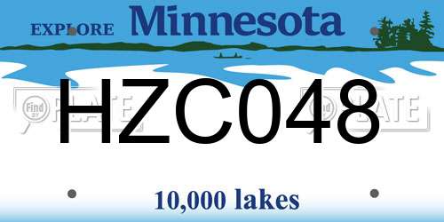 HZC048 Minnesota License Plate