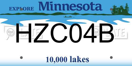 HZC04B Minnesota License Plate