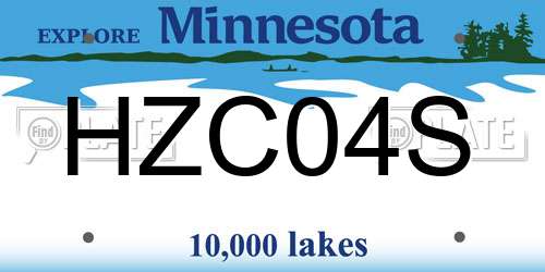 HZC04S Minnesota License Plate