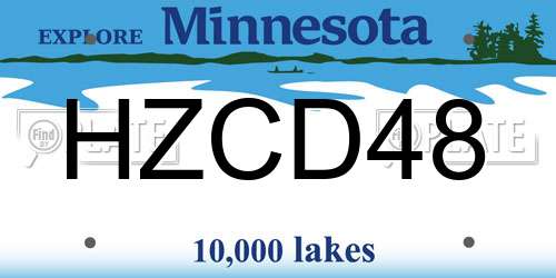 HZCD48 Minnesota License Plate