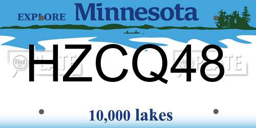 HZCQ48 Minnesota License Plate