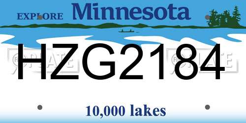 HZG2184 Minnesota License Plate