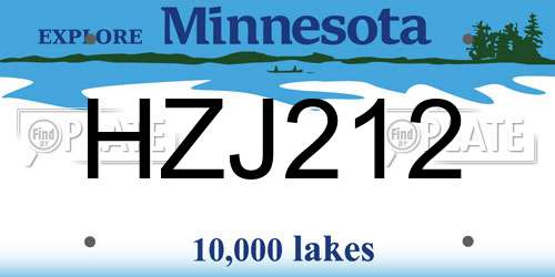 HZJ212 Minnesota License Plate