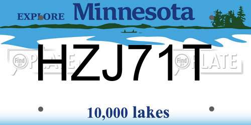 HZJ71T Minnesota License Plate