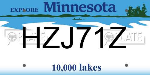 HZJ71Z Minnesota License Plate