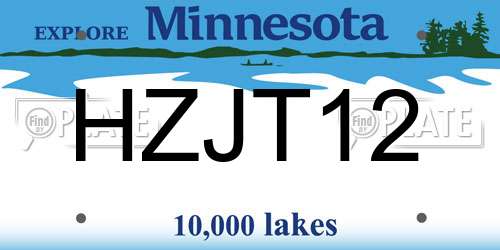 HZJT12 Minnesota License Plate