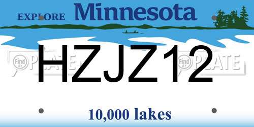 HZJZ12 Minnesota License Plate