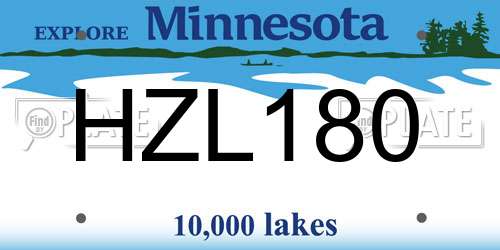 HZL180 Minnesota License Plate