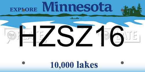 HZSZ16 Minnesota License Plate