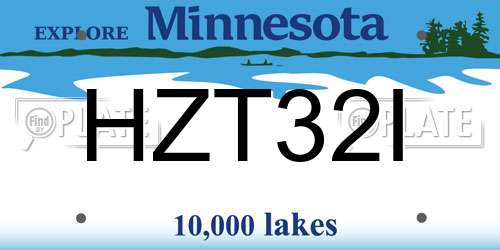 HZT32I Minnesota License Plate