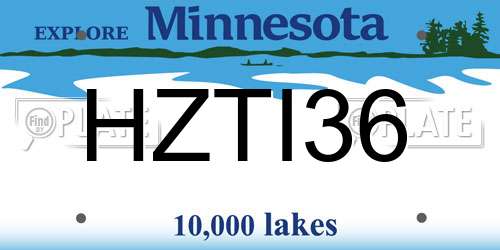 HZTI36 Minnesota License Plate