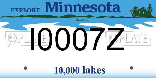 I0007Z Minnesota License Plate