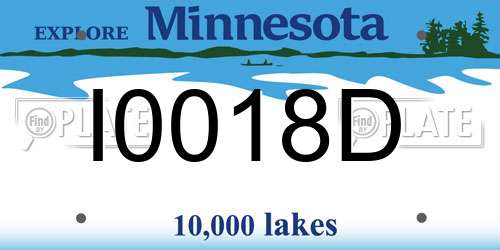 I0018D Minnesota License Plate