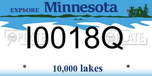 I0018Q Minnesota License Plate