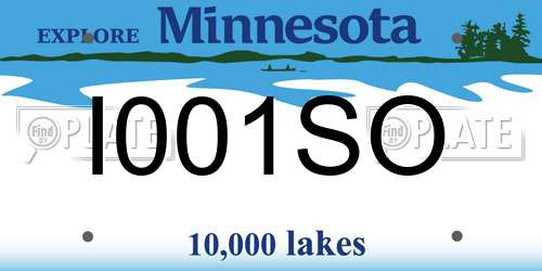 I001SO Minnesota License Plate