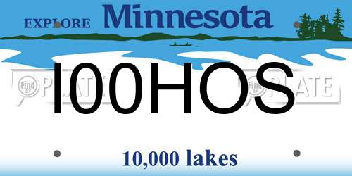 I00HOS Minnesota License Plate