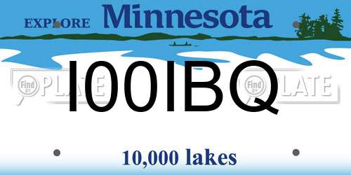 I00IBQ Minnesota License Plate