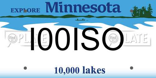 I00ISO Minnesota License Plate