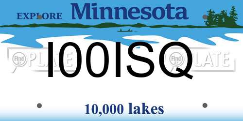 I00ISQ Minnesota License Plate