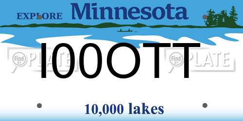 I00OTT Minnesota License Plate