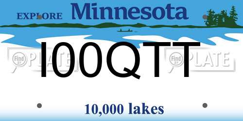 I00QTT Minnesota License Plate