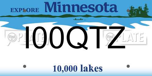 I00QTZ Minnesota License Plate