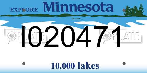 I020471 Minnesota License Plate