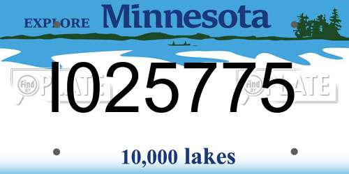 I025775 Minnesota License Plate