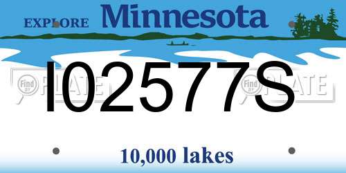 I02577S Minnesota License Plate