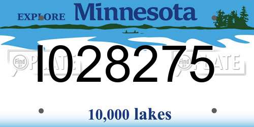 I028275 Minnesota License Plate