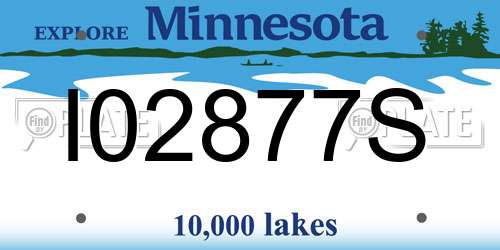 I02877S Minnesota License Plate