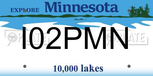I02PMN Minnesota License Plate