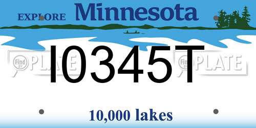 I0345T Minnesota License Plate