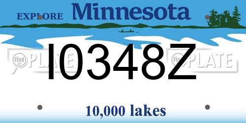 I0348Z Minnesota License Plate